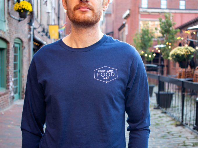 Portland Food Map long sleeve t-shirt